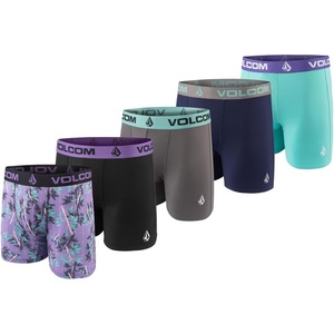 image:imageVolcom Mens Boxer Briefs 5 Pack Poly Spandex Performance Boxer Briefs UnderwearPurpleBlackGreyNavyLight Blue
