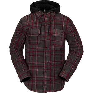 image:imageVolcom Mens Field Insulated Flannel Hooded Snowboard Shirt JacketBlack Plaid S3