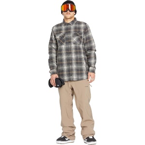 image:imageVolcom Mens Field Insulated Flannel Hooded Snowboard Shirt JacketStone S5