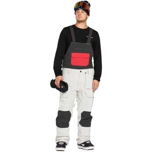 image:imageVolcom Mens Roan Bib Overall Snowboard Pant  15k Waterproof 2layer Repreve FibersStone Grey