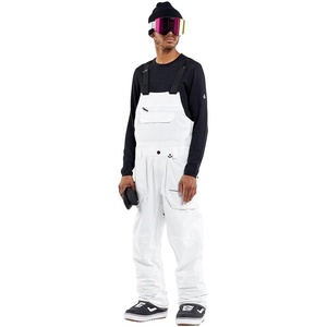 image:imageVolcom Mens Roan Bib Overall Snowboard Pant  15k Waterproof 2layer Repreve FibersWhite