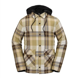image:imageVolcom mens Field Insulated Flannel Hooded Snowboard Shirt JacketKhakiest S4