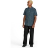image:imageVolcom Mens Date Knight Short Sleeve Classic Fit Button Down ShirtDark Slate