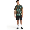 image:imageVolcom Mens Regular Marble Floral Short Sleeve Button Down Hawaiian ShirtBlack Green