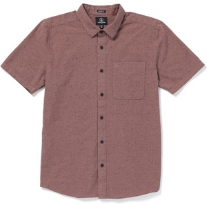 image:imageVolcom Mens Date Knight Short Sleeve Classic Fit Button Down ShirtBordeaux Brown