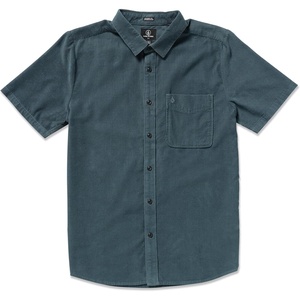 image:imageVolcom Mens Date Knight Short Sleeve Classic Fit Button Down ShirtDark Slate