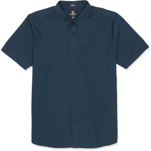 image:imageVolcom Mens Date Knight Short Sleeve Classic Fit Button Down ShirtNavy