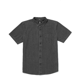 image:imageVolcom Mens Date Knight Short Sleeve Classic Fit Button Down ShirtStealth