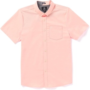 image:imageVolcom Mens Everett Oxford Short Sleeve Button Down Woven ShirtSalmon Pink