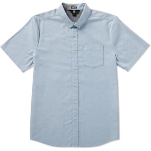 image:imageVolcom Mens Everett Oxford Short Sleeve Button Down Woven ShirtWrecked Indigo Blue
