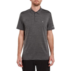 image:imageVolcom Mens Hazard Performance Short Sleeve Lightweight Golf PoloHeather Black