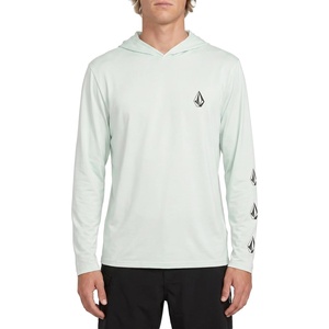 image:imageVolcom Mens Long Sleeve Hooded Rashguard UPF 50 Sun Protection QuickDryBlue Heather