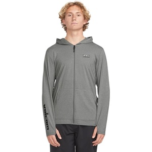 image:imageVolcom Mens Long Sleeve Hooded Rashguard UPF 50 Sun Protection QuickDryHeather Grey
