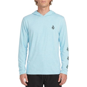 image:imageVolcom Mens Long Sleeve Hooded Rashguard UPF 50 Sun Protection QuickDryResin Blue