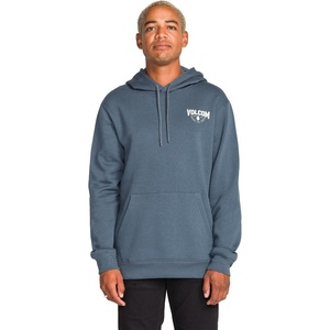 image:imageVolcom Mens Pullover Logo Fleece Hooded Sweatshirt  Soft Brushed Interior Classic Fit Kangaroo Pocket Ribbed Cuffs amp HemAirwalk Dark Slate