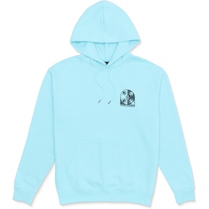 image:imageVolcom Mens Pullover Logo Fleece Hooded Sweatshirt  Soft Brushed Interior Classic Fit Kangaroo Pocket Ribbed Cuffs amp HemHorizon Blue