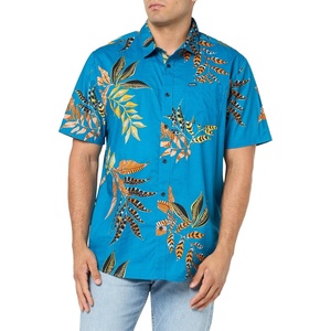 image:imageVolcom Mens Regular Marble Floral Short Sleeve Button Down Hawaiian ShirtOcean Teal