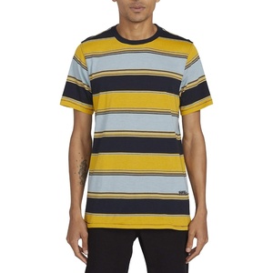 image:imageVolcom Mens Striped Knit TShirt  Short Sleeve Crewneck Tee Soft Cotton JerseyCool Blue