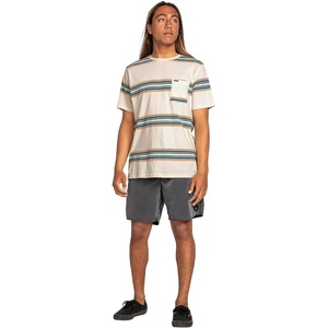 image:imageVolcom Mens Striped Knit TShirt  Short Sleeve Crewneck Tee Soft Cotton JerseyWhite Flash Warsaw