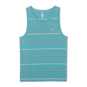 image:imageVolcom Mens Sylvan Striped Tank Top  Soft Cotton Sleeveless Shirt with Yarndye Stripe PatternCoastal Blue