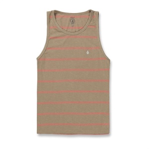 image:imageVolcom Mens Sylvan Striped Tank Top  Soft Cotton Sleeveless Shirt with Yarndye Stripe PatternKhaki
