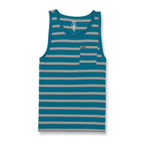image:imageVolcom Mens Sylvan Striped Tank Top  Soft Cotton Sleeveless Shirt with Yarndye Stripe PatternOcean Teal