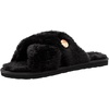 image:imageVolcom Womens Faux Fur Slide Sandals  CrissCross Strap Slippers with Plush FootbedBlack Out