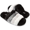image:imageVolcom Womens Faux Fur Slide Sandals  CrissCross Strap Slippers with Plush FootbedBlack Puff