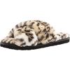 image:imageVolcom Womens Faux Fur Slide Sandals  CrissCross Strap Slippers with Plush FootbedCheetah
