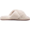 image:imageVolcom Womens Faux Fur Slide Sandals  CrissCross Strap Slippers with Plush FootbedCream
