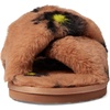 image:imageVolcom Womens Faux Fur Slide Sandals  CrissCross Strap Slippers with Plush FootbedHazelnut Brown