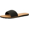 image:imageVolcom Womens Simple Slide Sandals  Cushioned Synthetic Leather Strap Slides With Padded FootbedBlack