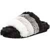 image:imageVolcom Womens Faux Fur Slide Sandals  CrissCross Strap Slippers with Plush FootbedBlack Puff