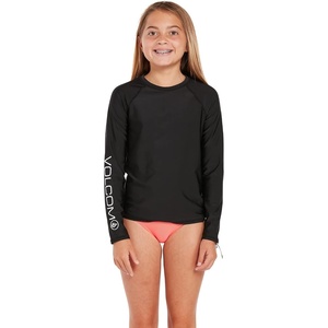 image:imageVolcom Girls Simply Core Lycra Long Sleeve Rashguard 50 Uv ProtectionBlack