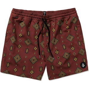 image:imageVolcom Mens 16 Elastic Waist Swim Trunks Stretchable UPF 50 Quick Dry Swim BottomsMahogany