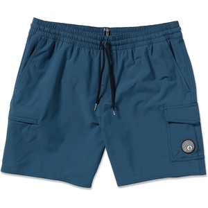 image:imageVolcom Mens 17 Elastic Waist Swim Trunks Stretchable UPF 50 Quick Dry Swim BottomsDeep Blue
