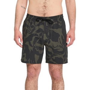 image:imageVolcom Mens 17 Elastic Waist Swim Trunks Stretchable UPF 50 Quick Dry Swim BottomsIvy