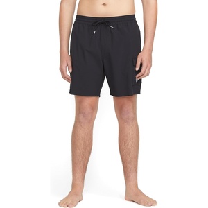image:imageVolcom Mens 17 Elastic Waist Swim Trunks Stretchable UPF 50 Quick Dry Swim BottomsJet Blk