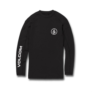 image:imageVolcom Mens Compression Fit Long Sleeve Rashguard  UPF 50 Sun Protection QuickDry Performance ShirtBlkwht
