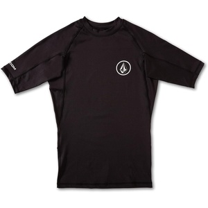 image:imageVolcom Mens Compression Fit Short Sleeve Rashguard  UPF 50 QuickDry UV Protection Performance ShirtBlackw