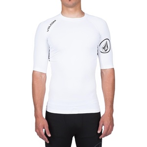 image:imageVolcom Mens Compression Fit Short Sleeve Rashguard  UPF 50 QuickDry UV Protection Performance ShirtCloud