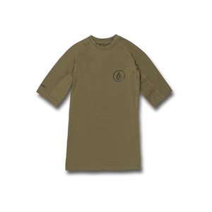 image:imageVolcom Mens Compression Fit Short Sleeve Rashguard  UPF 50 QuickDry UV Protection Performance ShirtMilitary