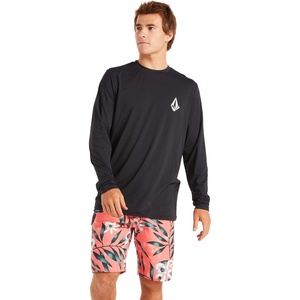 image:imageVolcom Mens Long Sleeve Rashguard  UPF 50 Sun Protection QuickDry Performance Swim ShirtBlack Out