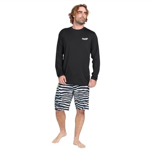 image:imageVolcom Mens Long Sleeve Rashguard  UPF 50 Sun Protection QuickDry Performance Swim ShirtBlack Pistol