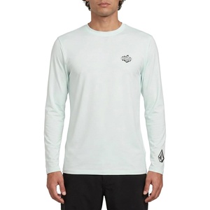 image:imageVolcom Mens Long Sleeve Rashguard  UPF 50 Sun Protection QuickDry Performance Swim ShirtCloud Blue