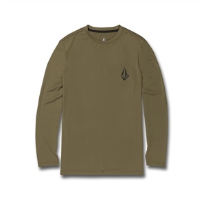 image:imageVolcom Mens Long Sleeve Rashguard  UPF 50 Sun Protection QuickDry Performance Swim ShirtMilitary
