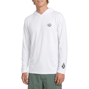 image:imageVolcom Mens Long Sleeve Rashguard  UPF 50 Sun Protection QuickDry Performance Swim ShirtWhite Overlap