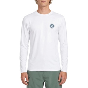 image:imageVolcom Mens Long Sleeve Rashguard  UPF 50 Sun Protection QuickDry Performance Swim ShirtWhite Stripe