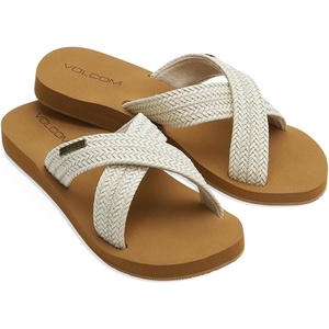 image:imageVolcom Womens All Day Double Cross Slide Sandals  Cross Strap Slides for Everyday WearCream