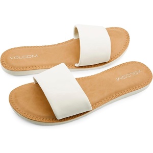 image:imageVolcom Womens Simple Slide Sandals  Cushioned Synthetic Leather Strap Slides With Padded FootbedWhite